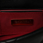 Goatskin Quilted Chanel 19 Waist Bag Black
