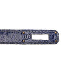 Shiny Alligator Mini Kelly Sellier 20 Bleu Roi