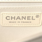 Calfskin Quilted Medium Boy Flap White
