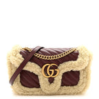 Azalea Calfskin Wool Matelasse Diagonal Small GG Marmont Shoulder Bag Sand Desert