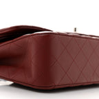 Lambskin Quilted Medium Double Flap Burgundy