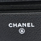 Caviar Quilted Wallet on Chain WOC Black