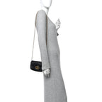Calfskin Matelasse Super Mini GG Marmont Shoulder Bag Black