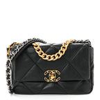 Lambskin Quilted Medium Chanel 19 Flap Black