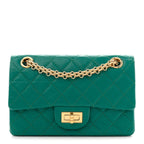 Aged Calfskin Quilted 2.55 Reissue Mini Flap Green
