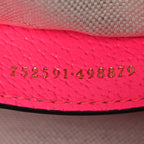 GG Supreme Monogram Textured Dollar Calfskin Web Ophidia Small Crossbody Bag Beige Ebony Fuchsia