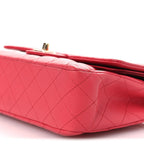 Caviar Quilted Medium Double Flap Dark Pink