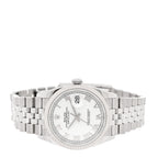 Stainless Steel 18K White Gold 36mm Oyster Perpetual Datejust Watch White Roman 126234