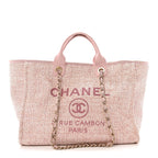 Lurex Boucle Deauville Medium Tote Pink