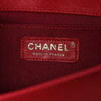 Lambskin Quilted Medium Boy Flap Red