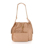 Caviar Quilted Medium Chanel 25 Handbag Beige