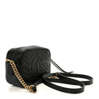 Calfskin Matelasse Mini GG Marmont Chain Shoulder Bag Black