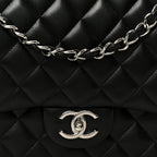 Lambskin Quilted Maxi Double Flap Black