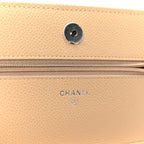 Caviar Quilted Wallet on Chain WOC Beige