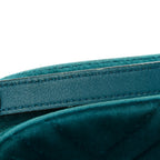 Velvet Matelasse Small GG Marmont Chain Shoulder Bag Pavone Cyan