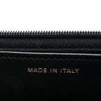 Lambskin Quilted Twisted CC Wallet On Chain WOC Black