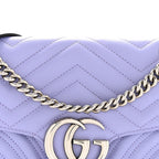 Calfskin Matelasse Small GG Marmont Shoulder Bag Lapis
