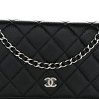 Caviar Quilted Wallet On Chain WOC Black