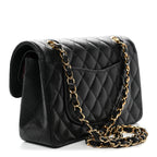Caviar Quilted Small Double Flap Black