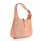Metallic Monogram Lizard Jackie O Hobo Pink