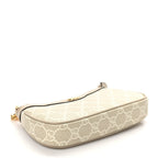 GG Supreme Monogram Textured Dollar Calfskin Web Mini Ophidia GG Handbag Beige Mystic White Oatmeal
