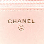 Lambskin Quilted Chanel 19 Wallet On Chain WOC Light Pink
