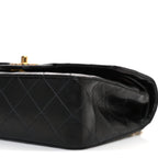 Lambskin Quilted Small Double Flap Black