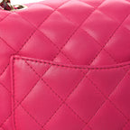 Lambskin Quilted Mini Square Flap Pink