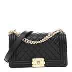 Caviar Quilted Medium Boy Flap Black