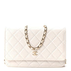 Caviar Quilted Wallet On Chain WOC White