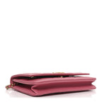 Caviar Quilted Textured CC Wallet On Chain WOC Pink