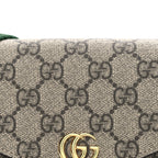 GG Supreme Monogram Textured Dollar Calfskin Web Mini Ophidia Envelope Shoulder Bag Beige Ebony New Acero
