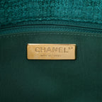 Tweed Quilted Large Chanel 19 Flap Green