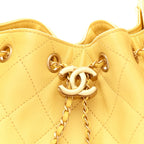 Caviar Quilted Small Chanel 25 Handbag Light Yellow