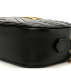 Calfskin Matelasse Mini GG Marmont Chain Shoulder Bag Black