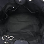 Mixed Fibers Calfskin Medium Deauville Tote Navy Blue