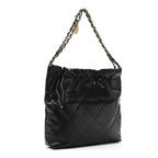 Shiny Calfskin Quilted Small Chanel 22 Black