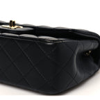 Lambskin Quilted Mini Rectangular Flap Black