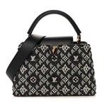 Calfskin Since 1854 Embroidered Capucines PM Black