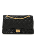 Aged Calfskin Quilted 2.55 Reissue 227 Flap Black