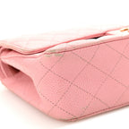 Caviar Quilted Medium Double Flap Light Pink