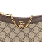 GG Supreme Monogram Textured Dollar Calfskin Mini Ophidia Chain Bag Beige Ebony