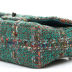 Tweed Quilted Mini Rectangular Flap Green