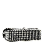 Tweed Quilted Medium Double Flap Black