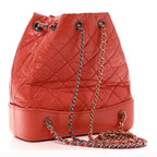 Aged Calfskin Quilted Small Gabrielle Backpack Orange