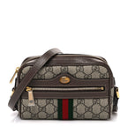 GG Supreme Monogram Web Mini Ophidia Shoulder Bag Brown