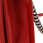 Calfskin Quilted New Medium Boy Flap Red
