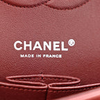 Lambskin Quilted Medium Double Flap Burgundy