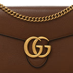 Cellarius Calfskin GG Marmont Chain Wallet Nut Brown