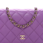 Caviar Quilted Wallet On Chain WOC Purple